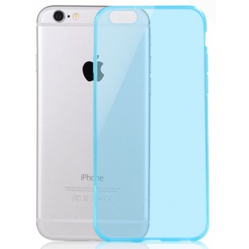 Ультратонкий чехол-накладка с полупрозрачным основанием для Iphone 6 Голубой