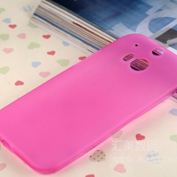 Ультратонкий силиконовый чехол для HTC One (M8) серия Rainbow Розовый