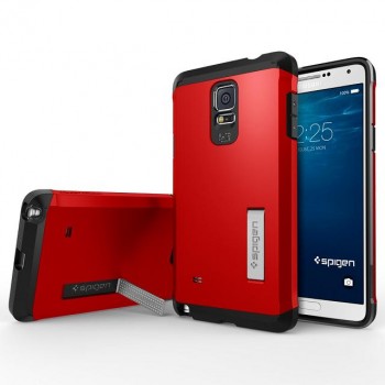 Силиконовый премиум чехол-подставка с поликарбонатной крышкой для Samsung Galaxy Note 4 Красный