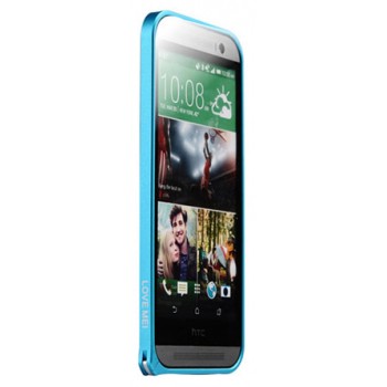 Металлический бампер для HTC One (M8) Голубой