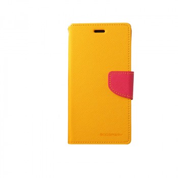 Текстурный чехол портмоне подставка на силиконовой основе с дизайнерской застежкой для Sony Xperia Z3 Желтый
