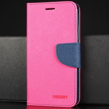 Текстурный чехол портмоне подставка на силиконовой основе с дизайнерской застежкой для Samsung Galaxy J3 (2016) Пурпурный
