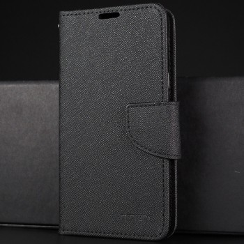 Текстурный чехол портмоне подставка на силиконовой основе с дизайнерской застежкой для Samsung Galaxy J3 (2016) Черный