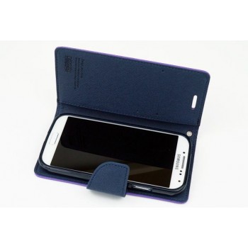 Чехол портмоне с защелкой на силиконовой основе для Samsung Galaxy Core Синий