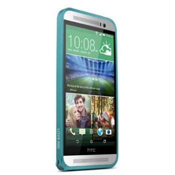 Металлический бампер для HTC One E8 Голубой