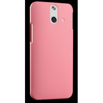 Пластиковый матовый металлик чехол для HTC One E8 Розовый