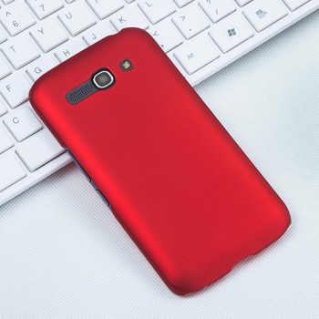 Пластиковый матовый чехол металлик для Alcatel One Touch Pop C9 Красный