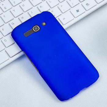 Пластиковый матовый чехол металлик для Alcatel One Touch Pop C9 Синий