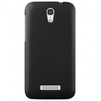 Пластиковый матовый металлик чехол для Alcatel One Touch Pop S7 Черный