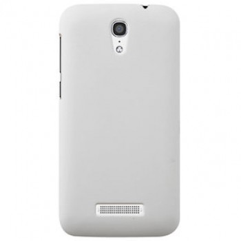 Пластиковый матовый металлик чехол для Alcatel One Touch Pop S7 Белый