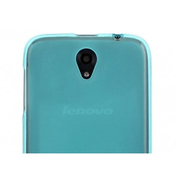 Силиконовый матовый полупрозрачный чехол для Lenovo A859 Ideaphone Голубой