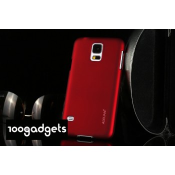 Пластиковый матовый металлик чехол для Samsung Galaxy Note Edge Красный