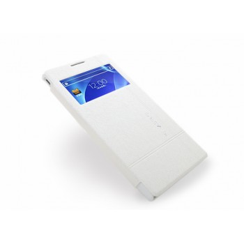 Чехол флип с окном вызова для Sony Xperia T2 Ultra Белый