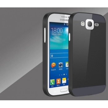 Двухкомпонентный чехол с металлическим бампером и пластиковой накладкой для Samsung Galaxy Grand / Grand Neo Черный
