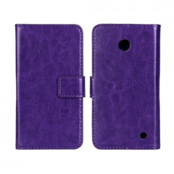 Чехол портмоне подставка (глянцевая кожа) для Nokia Lumia 630 Фиолетовый