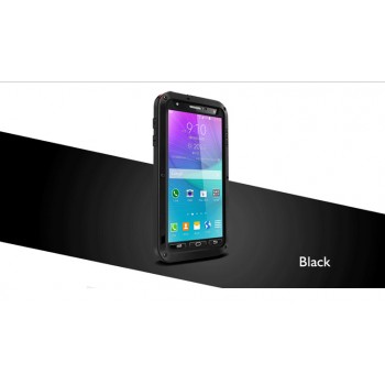 Ульрапротекторный пылевлагозащитный чехол металл/стекло для Samsung Galaxy Note 4 Черный