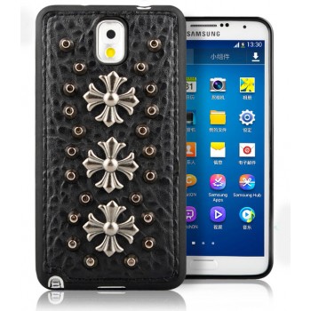 Силиконовый чехол с кожано-металлической аппликацией серия Gadget Punk для Samsung Galaxy Note 3 
