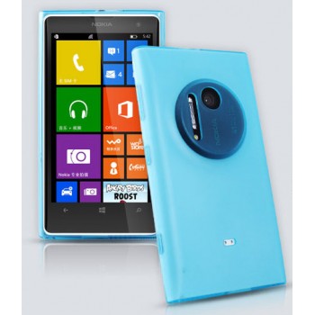Силиконовый матовый полупрозрачный чехол с защитными заглушками разъемов для Nokia Lumia 1020