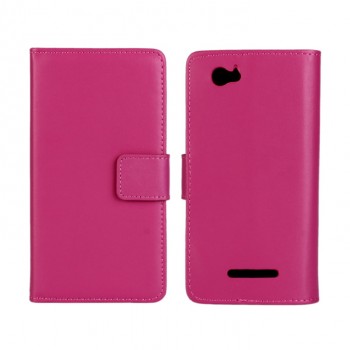Чехол портмоне подставка с защелкой и внутренней отделкой на пластиковой основе для Sony Xperia M Пурпурный