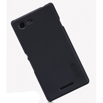Пластиковый матовый нескользящий премиум чехол для Sony Xperia E3 Черный