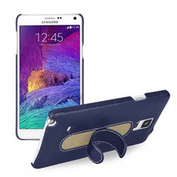 Кожаный чехол накладка (нат. кожа) с подставкой для Samsung Galaxy Note 4