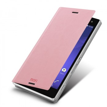 Чехол флип подставка водоотталкивающий для Sony Xperia C3 (Dual) Розовый