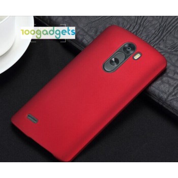 Пластиковый матовый чехол металлик для LG G3 Stylus Красный