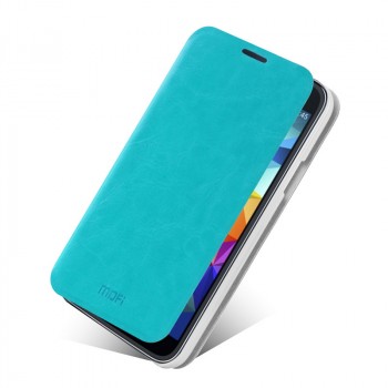 Чехол флип подставка водоотталкивающий для Samsung Galaxy S5 Mini Голубой