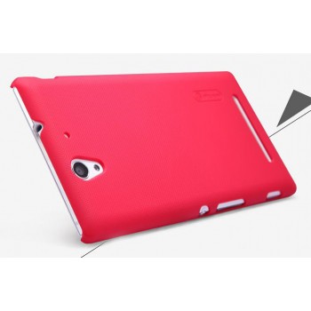 Пластиковый матовый нескользящий премиум чехол для Sony Xperia C3 (Dual) Пурпурный