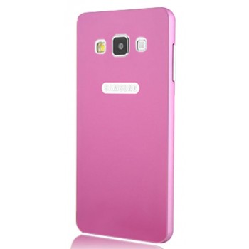 Двухкомпонентный премиум чехол с металлическим бампером и поликарбонатной одноцветной крышкой и лого-отверстием для Samsung Galaxy A5 Пурпурный