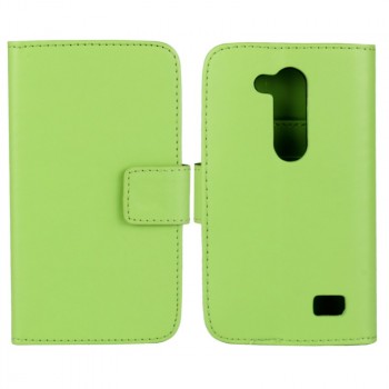 Чехол портмоне подставка с защелкой для LG L Fino Зеленый