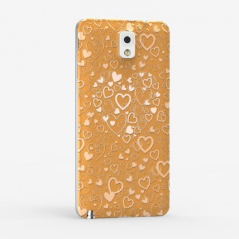 Пластиковый матовый дизайнерский чехол с принтом серия сердечки для Samsung Galaxy Note 3