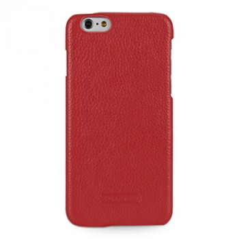 Кожаный чехол накладка (нат. кожа) для Iphone 6 Красный