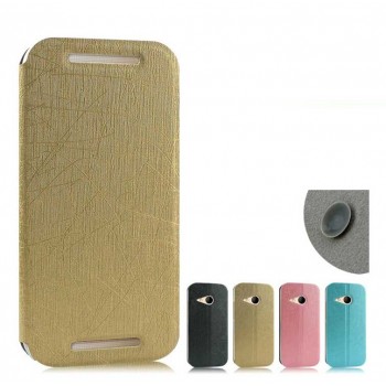Чехол флип подставка на присоске и пластиковой основе с глянцевой текстурой серия Glossy Shield для HTC One 2 mini