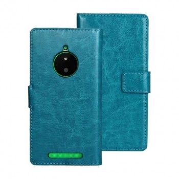 Глянцевый чехол портмоне подставка с защелкой для Nokia Lumia 830 Голубой