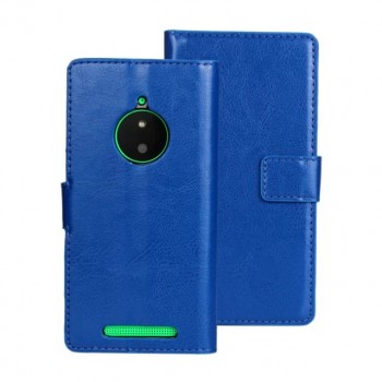 Глянцевый чехол портмоне подставка с защелкой для Nokia Lumia 830 Синий