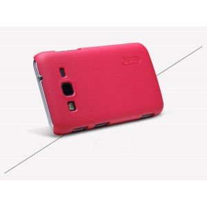 Пластиковый матовый нескользящий премиум чехол для Samsung Galaxy Core Advance Красный