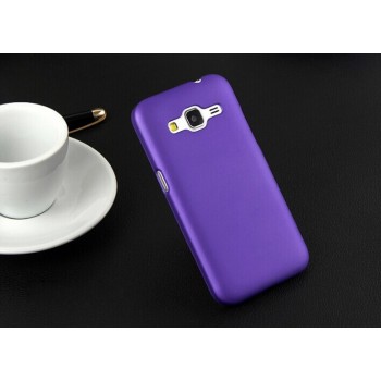 Пластиковый матовый непрозрачный чехол металик для Samsung Galaxy Core Prime Фиолетовый