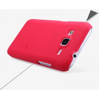 Пластиковый матовый нескользящий премиум чехол для Samsung Galaxy Core Prime Красный