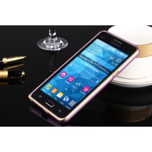Металлический бампер для Samsung Galaxy Grand Prime Пурпурный