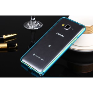 Металлический бампер для Samsung Galaxy Grand Prime Голубой