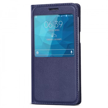 Чехол флип на пластиковой основе с окном вызова серия Colors для Samsung Galaxy A5 Синий