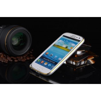 Металлический бампер с золотой окантовкой для Samsung Galaxy A5 Белый