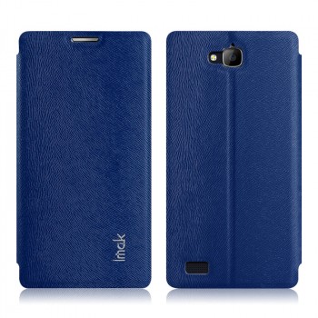 Текстурный чехол флип-подставка серии Imak для Huawei Honor 3c Синий