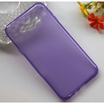 Силиконовый матовый непрозрачный чехол для Samsung Galaxy E7 Фиолетовый