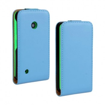 Чехол вертикальная книжка на пластиковой основе с магнитной застежкой для Nokia Lumia 530 Голубой