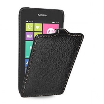 Кожаный чехол вертикальная книжка (нат. кожа) для Nokia Lumia 530 (изготовление на заказ)