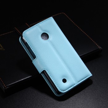 Чехол портмоне подставка с защелкой для Nokia Lumia 530 Голубой