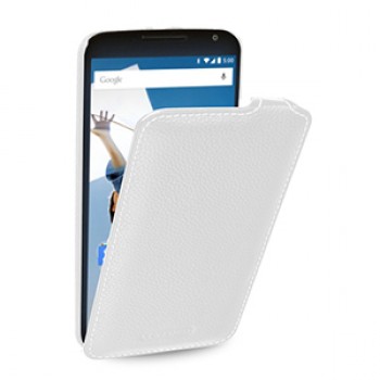 Кожаный чехол вертикальная книжка (нат. кожа) для Google Nexus 6 
