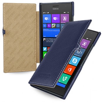 Кожаный чехол горизонтальная книжка (нат. кожа) с защелкой для Nokia Lumia 730/735 